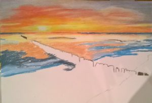 Sonnenaufgang Ostsee Pastellfarben Gemälde 01