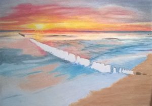 Sonnenaufgang Ostsee Pastellfarben Gemälde 02